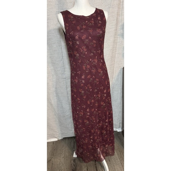 jonathan martin Dresses & Skirts - Sophisticates By Jonathan Martin vintage Maroon Sleevless Floral Print Maxi M